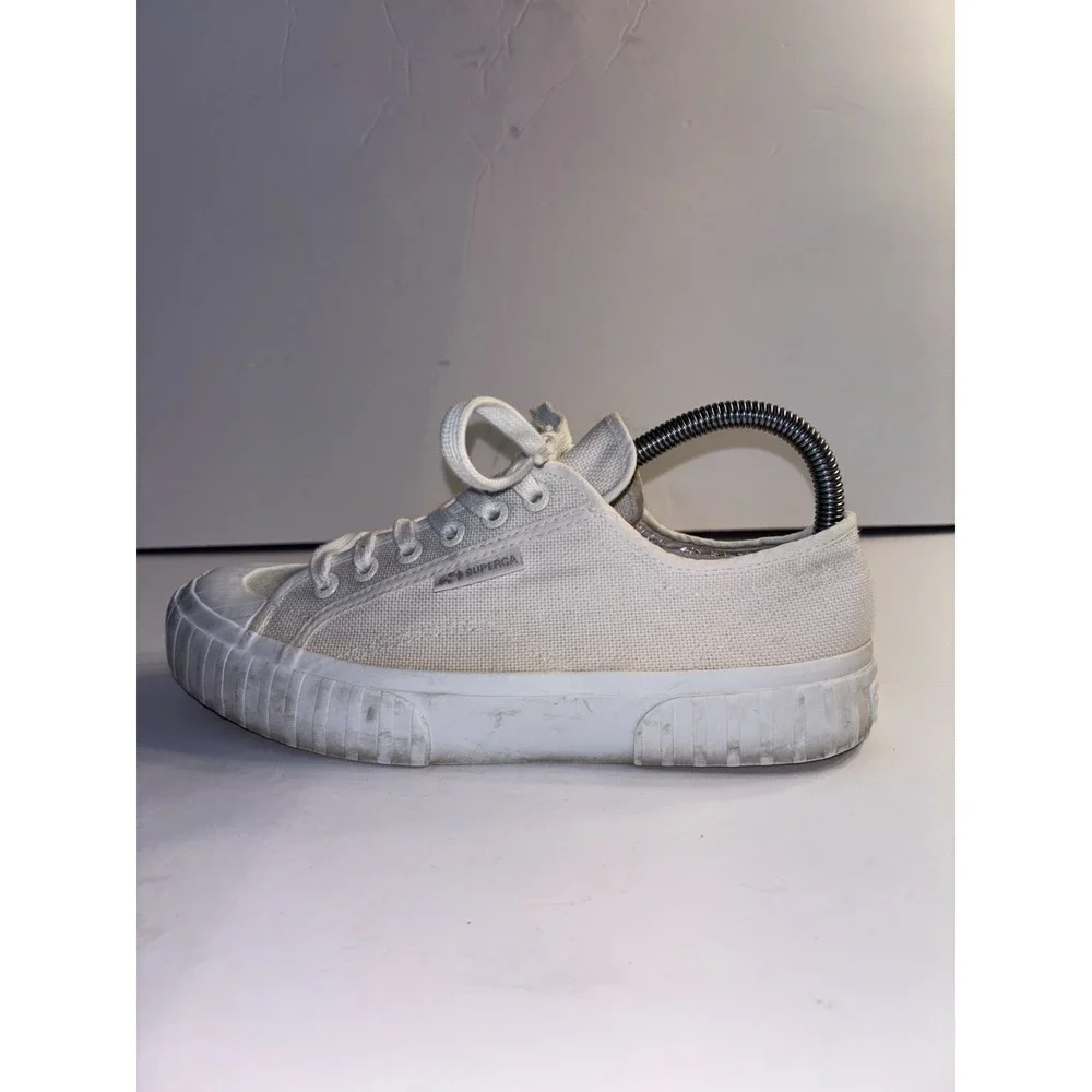 Superga‎ 2630 Cotu Platform Sneakers Womens EU 39 US 6.5  White Canvas Athletic